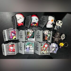 Nightmare Before Christmas Figurine & Plushie Lot Of 12 Jack Sally Zero Oogie